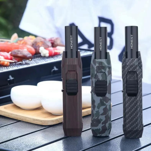 Honest Cigar Lighter Windproof Big Jet Flames Lighter Fire Cigar Lighters Black - Image 3