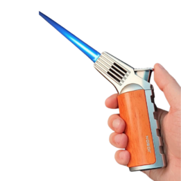 Jobon Cigar Torch Lighter with Security Lock Metal Butane Lighter Single Jet Blue Flame Refillable - Image 2