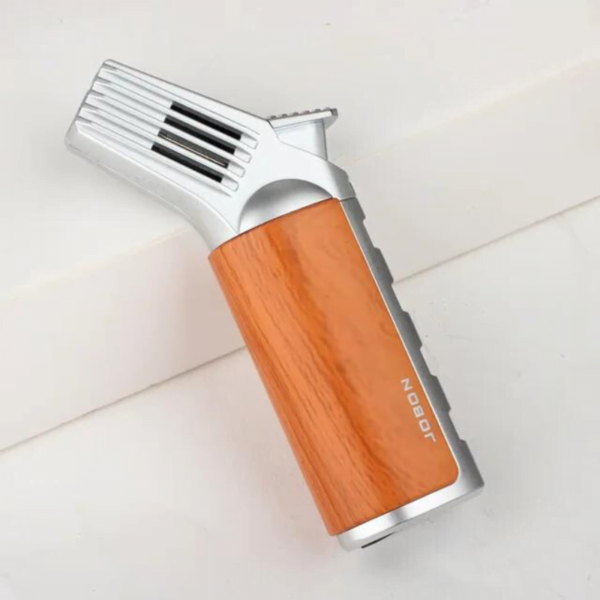 Jobon Cigar Torch Lighter with Security Lock Metal Butane Lighter Single Jet Blue Flame Refillable - Image 3