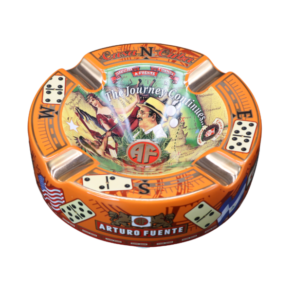 Arturo Fuente Special Edition Large Cuba Ceramic Cigar Ashtray 4 Cigar Holder Ashtray - Orange