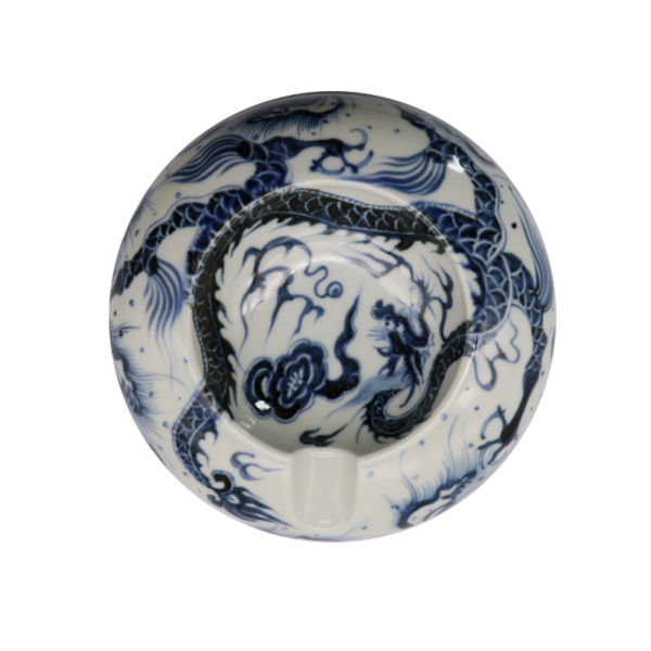 Luxury Chinese Ceramic Cigar Ashtray 1 Slot Holder dragon Pattern Ashtray White LIMITED EDITION - Image 3