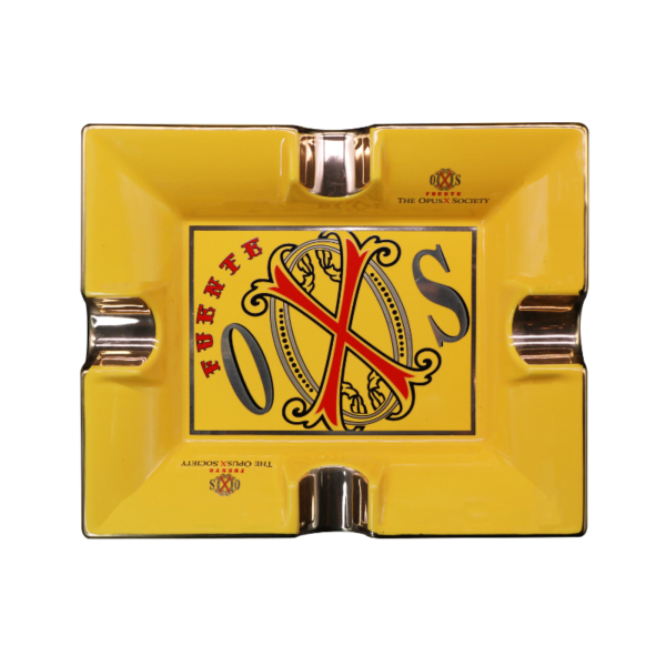 Fuente The OpusX Society Cigar Ashtray Cenicero de Porcelana Ashtray With 4 Cigar Holders Yellow