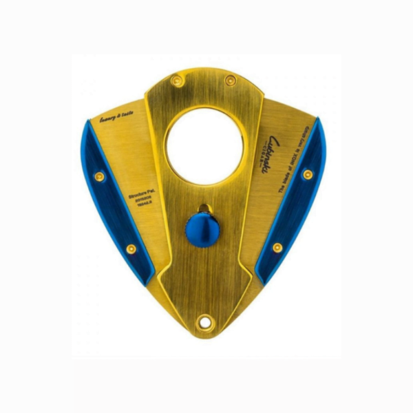 LUBINSKI Gold Cigar Cutter High-end Stainless Steel Alloy Carving Double Blades - GOLD