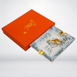 LUBINSKI Ceramic Cigar Ashtray for 2 Cigars Holder Lion Pattern Tray Design - Image 5