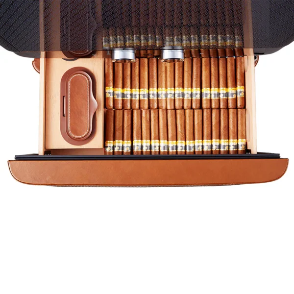 Afidano Electric Cigar Humidor Temperature and Humidity Control with Classic Leather and Spanish Cedar For 1500 Cigars L6 - Image 5
