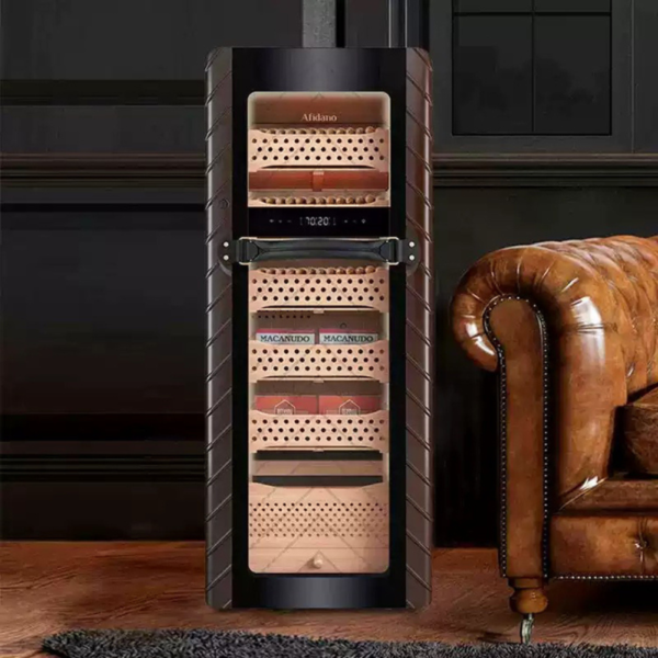 Afidano Electric Cigar Humidor Temperature and Humidity Control and Spanish Cedar Drawers 1400 Ct Model C5
