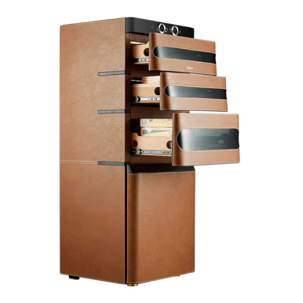 Afidano Electric Cigar Humidor Premium Quality Temperature and Humidity Control with Classic Leather and Spanish Cedar 1200 Cigars L5 - Image 2