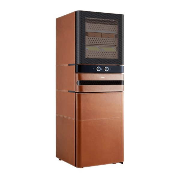 Afidano Electric Cigar Humidor Temperature and Humidity Control with Classic Leather and Spanish Cedar For 1500 Cigars L6 - Image 2