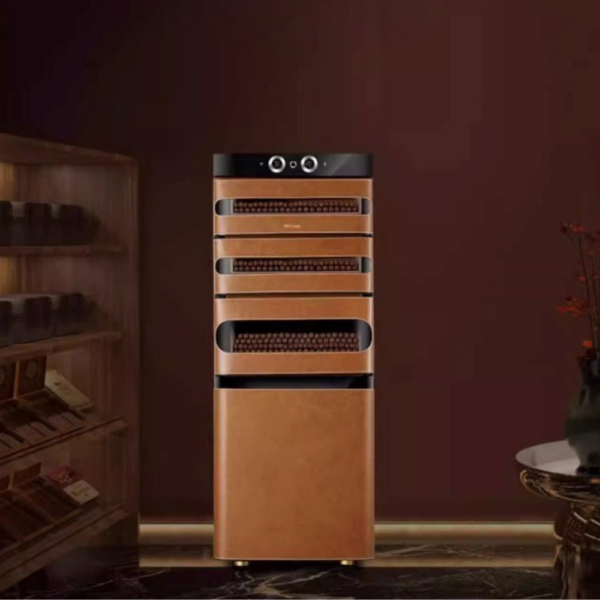 Afidano Electric Cigar Humidor Premium Quality Temperature and Humidity Control with Classic Leather and Spanish Cedar 1200 Cigars L5