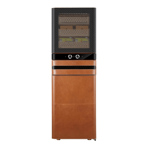 Afidano Electric Cigar Humidor Temperature and Humidity Control with Classic Leather and Spanish Cedar Drawers For 2200 Cigars L8 - Image 2