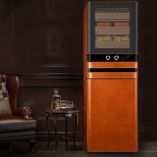 Afidano Electric Cigar Humidor Temperature and Humidity Control with Classic Leather and Spanish Cedar Drawers For 2200 Cigars L8 - Image 4