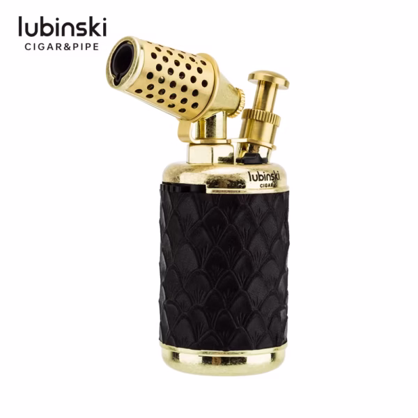 Luxury Metal Antique Design Cigar Lighter With Punch 1 Jet Flame Torch Butane Gas Lighter With Puncher Cigar With Gift Box - Image 1