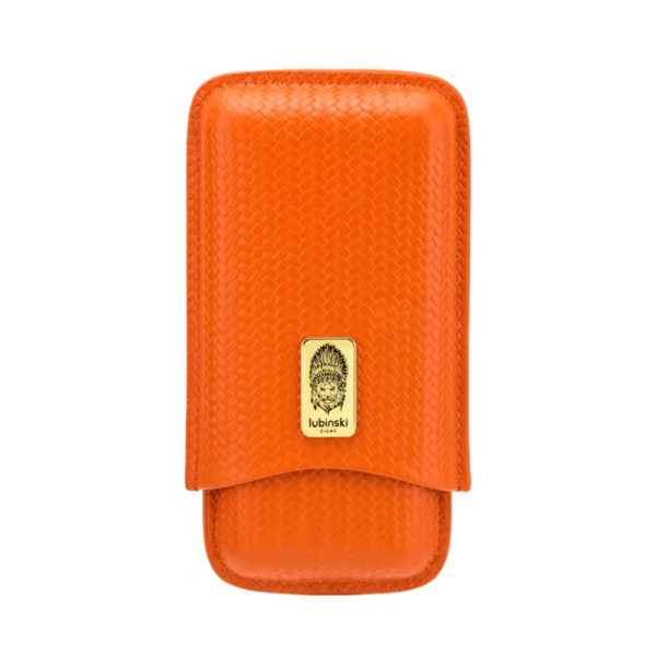 Portable Travel Cigar Case 3 Cigar Holder Humidor Storage Case Leather Cigar Tube Gift Box Orange