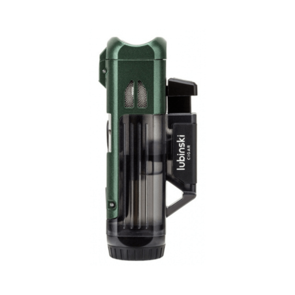 Metal Cigar Lighter Holder Strong Power Torch Cigar Lighter 2 In 1 Butane Gas Jet Blue Flame Green