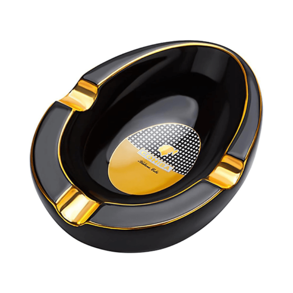 Luxury Cohiba Cigar Ashtray Ceramic Ashtray Gold Plating Slot Large Ashtray Black - Image 2