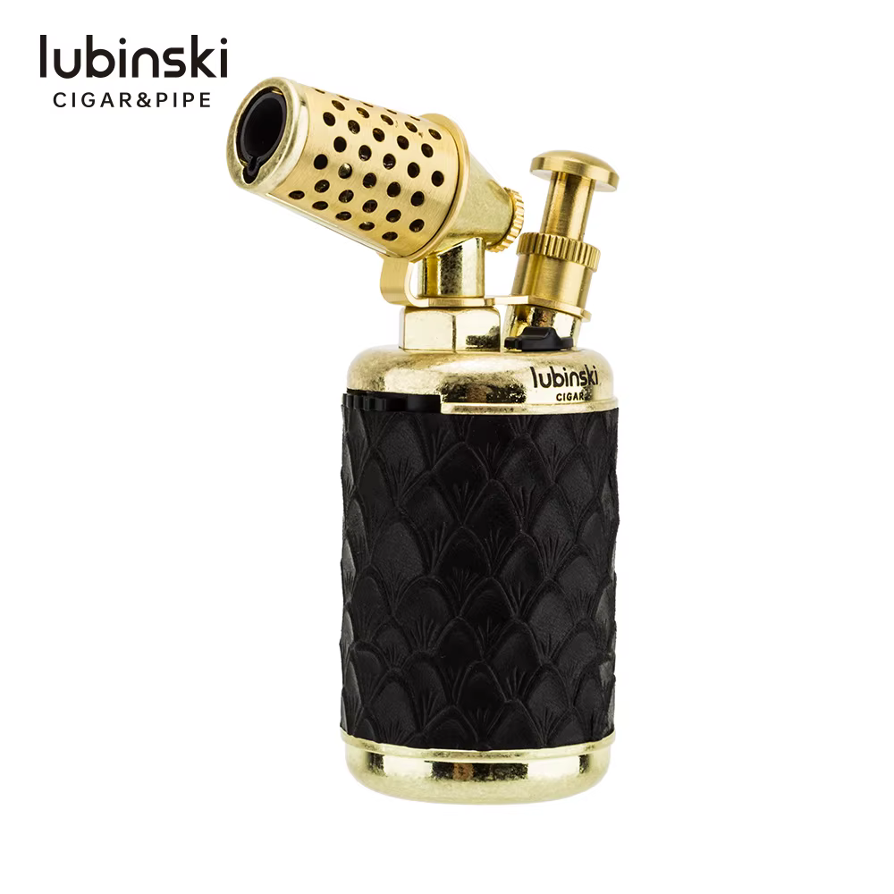 Luxury Metal Antique Design Cigar Lighter With Punch 1 Jet Flame Torch Butane Gas Lighter With Puncher Cigar With Gift Box - Image 1