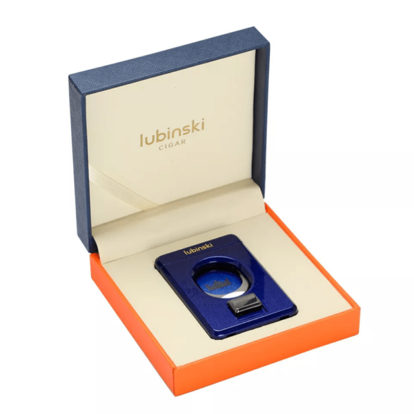 New Metal Cigar Cutter Guillotine Sharp Double Blades Luxury Cigar Cutter Blue - Image 3