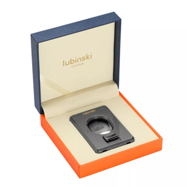 New Metal Cigar Cutter Guillotine Sharp Double Blades Luxury Cigar Cutter Grey - Image 5