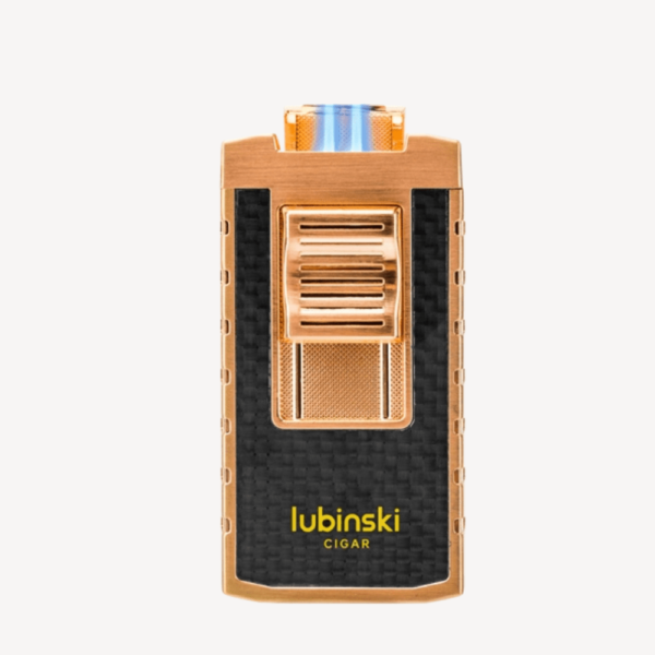 Portable Metal Cigar Lighter High-end Windproof Dual Direct Flush Blue Flame 2in1 With Puncher - Image 2