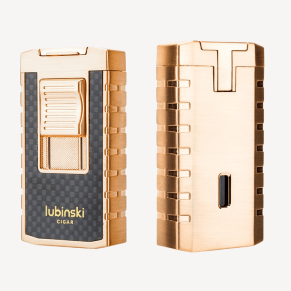 Portable Metal Cigar Lighter High-end Windproof Dual Direct Flush Blue Flame 2in1 With Puncher - Image 3