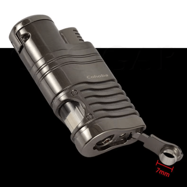 Cigar Lighter Metal Windproof Lighter 4 Jet Red Flame Gas Torch Butane Lighter - Image 4
