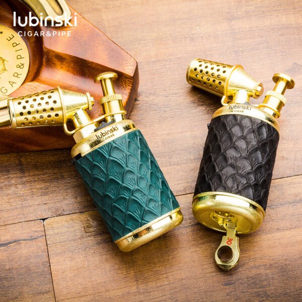 Luxury Metal Antique Design Cigar Lighter With Punch 1 Jet Flame Torch Butane Gas Lighter With Puncher Cigar With Gift Box - Image 2