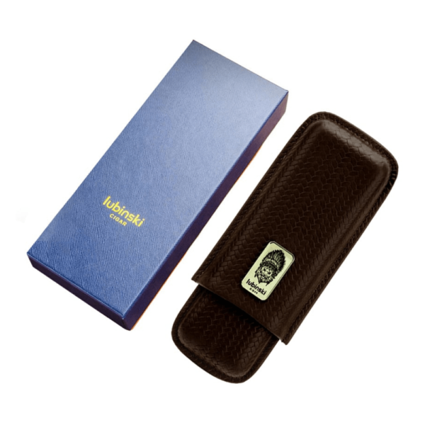Luxury Cigar Leather Case For 2 Cigar Case Portable Leather Cigar Case Cigar Tube Gift Box Brown - Image 5