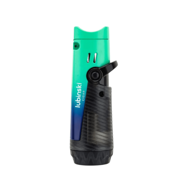 Portable Cigar Lighter with Holder Double Direct Blue Flame Windproof Portable Cigar Lighter Green