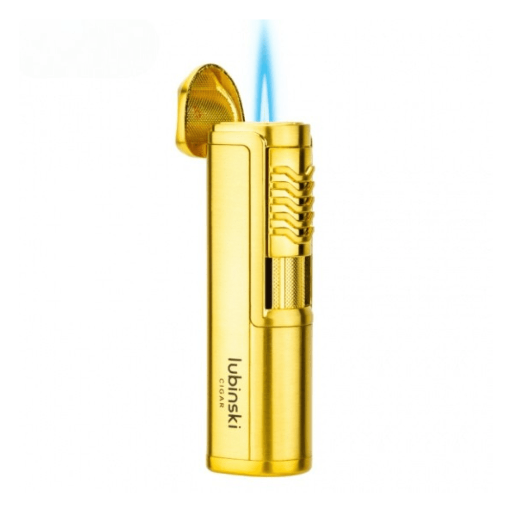 Portable Cigar Set Box Single Straight Lighter Ashtray with Punch Drill Leather Case Perfect Gift Box