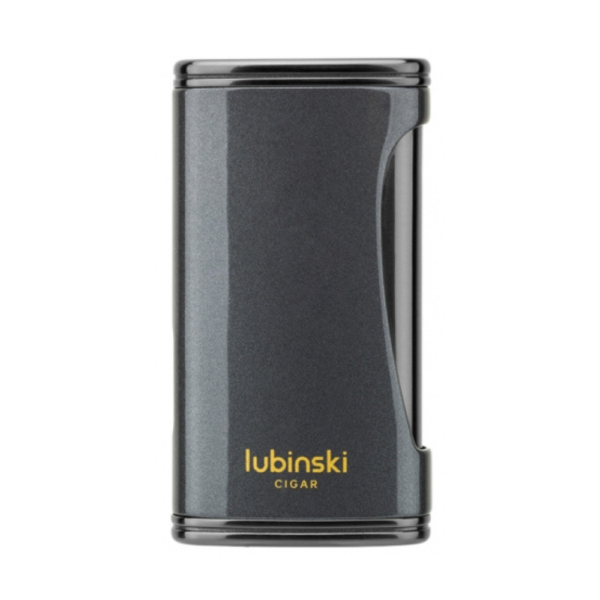 Luxury Cigar Lighter Fan Flame Metal Portable Butane Gas Torch Lightes With Gift Box Grey