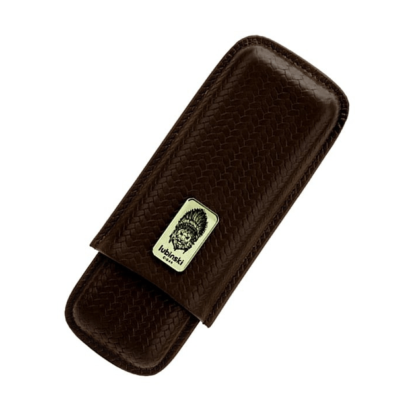 Luxury Cigar Leather Case For 2 Cigar Case Portable Leather Cigar Case Cigar Tube Gift Box Brown - Image 3