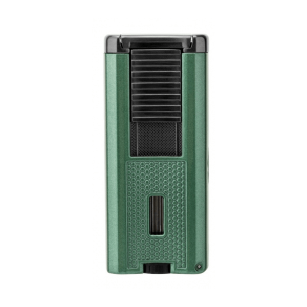 New 2 In 1 Metal Cigar Lighter Holder Strong Power Torch Cigar Lighter Butane Gas Jet Blue Flame Green