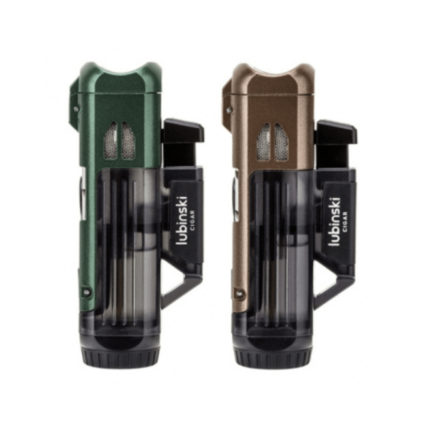 Metal Cigar Lighter Holder Strong Power Torch Cigar Lighter 2 In 1 Butane Gas Jet Blue Flame Green - Image 5