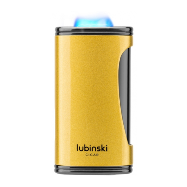 Luxury Cigar Lighter Fan Flame Metal Portable Butane Gas Torch Lightes With Gift Box Gold