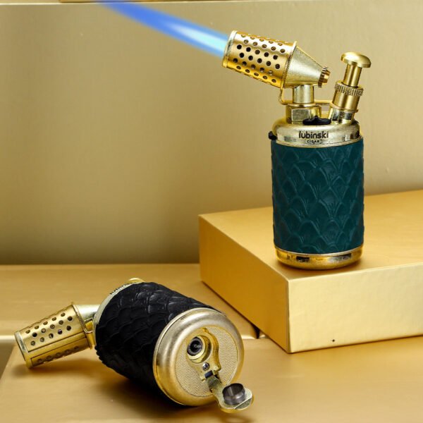 Luxury Metal Antique Design Cigar Lighter With Punch 1 Jet Flame Torch Butane Gas Lighter With Puncher Cigar With Gift Box - Image 5
