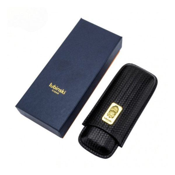 Luxury Cigar Leather Case For 2 Cigar Case Portable Leather Cigar Case Cigar Tube Gift Box Orange - Image 3