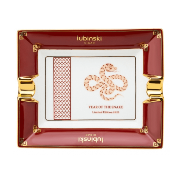 Ceramic Cigar Ashtray Year of the Snake Painted Double Slot Edition Luxury Cigar Ashtray
