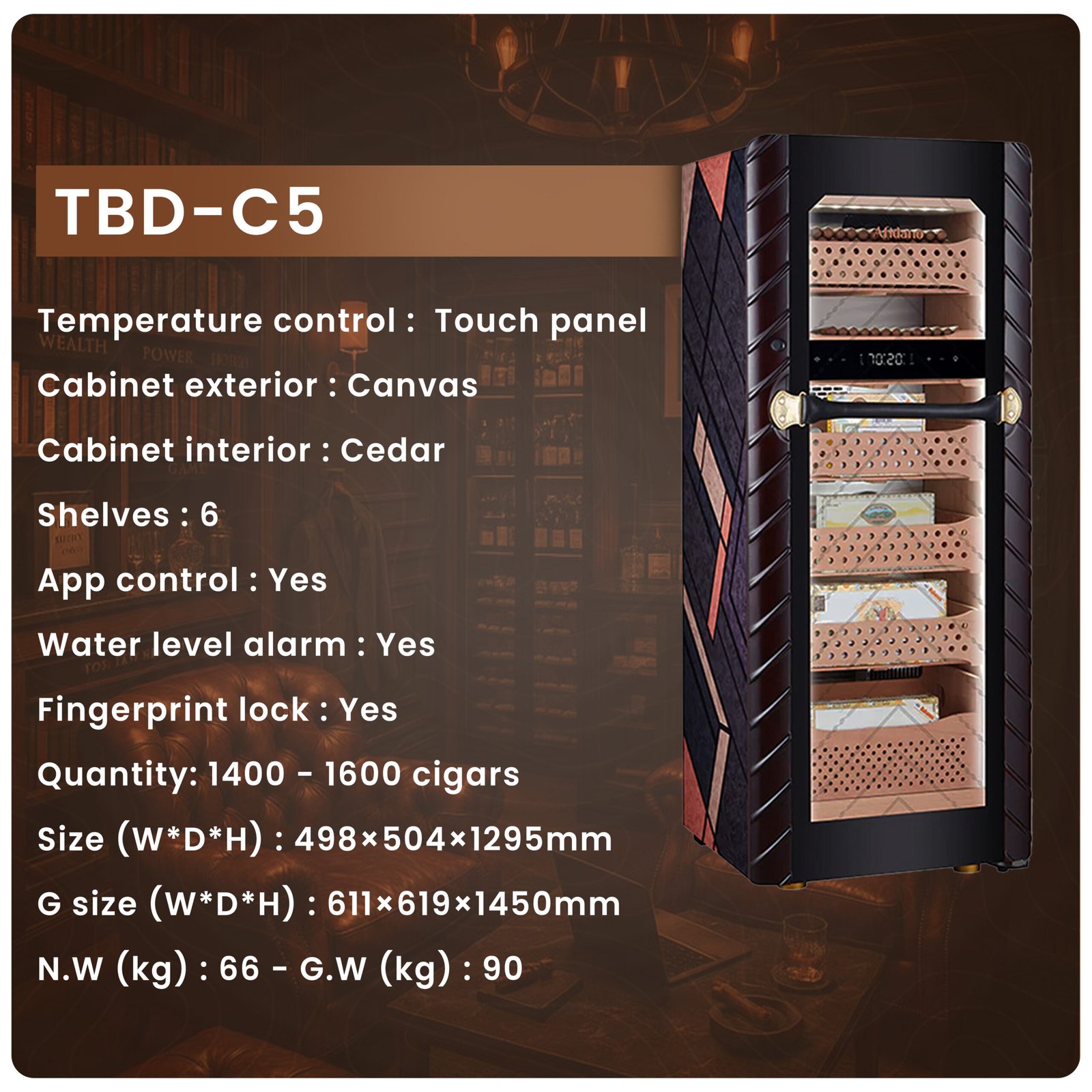 Afidano C5 Electric Cigar Humidor - Image 7