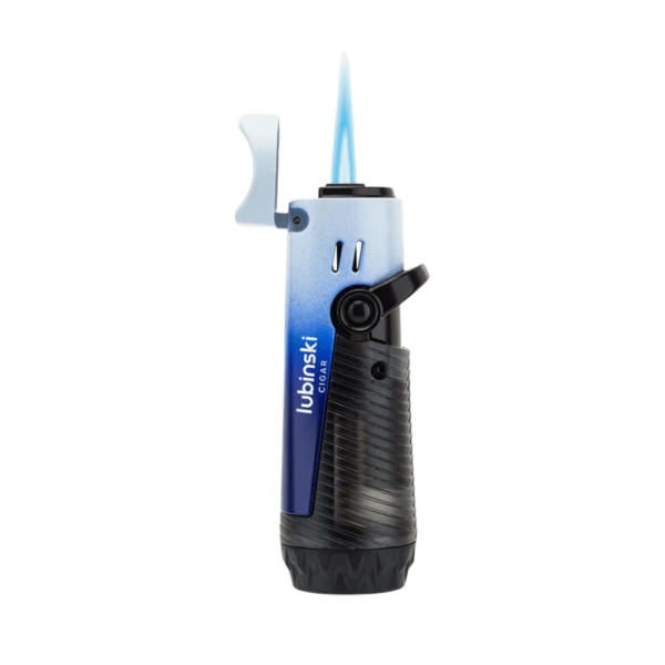 Portable Cigar Lighter with Holder Double Direct Blue Flame Windproof Portable Cigar Lighter - Image 3