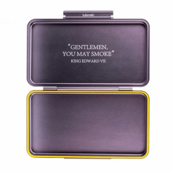 New Aluminum 5 Cigars Travel Portable Cigar Case With Genuine Leather Case Portable & Stylish Gold - Image 5