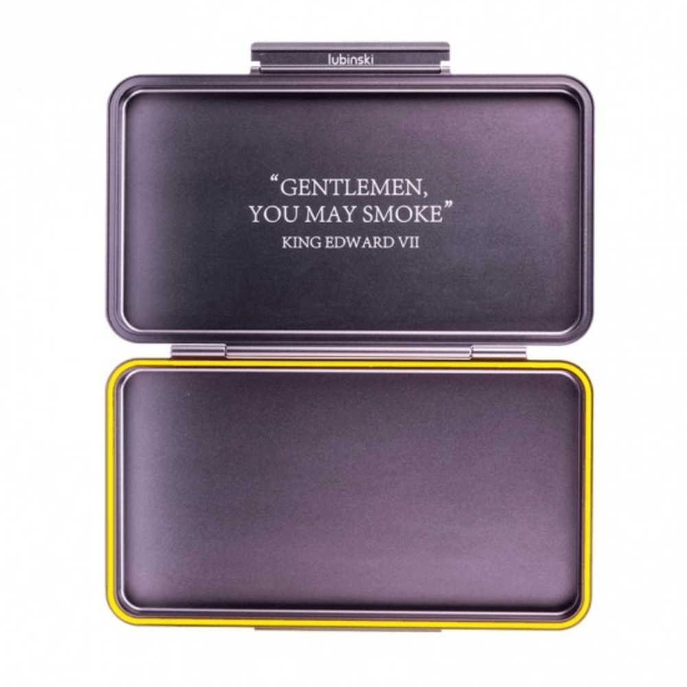 New Aluminum 5 Cigars Travel Portable Cigar Case With Genuine Leather Case Portable & Stylish Gold