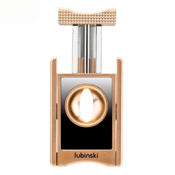 Luxury V-Cut Cigar Cutter Stainless Steel Cigar Cutter Zinc Alloy Blade Semi-Automatic Gold - Image 2