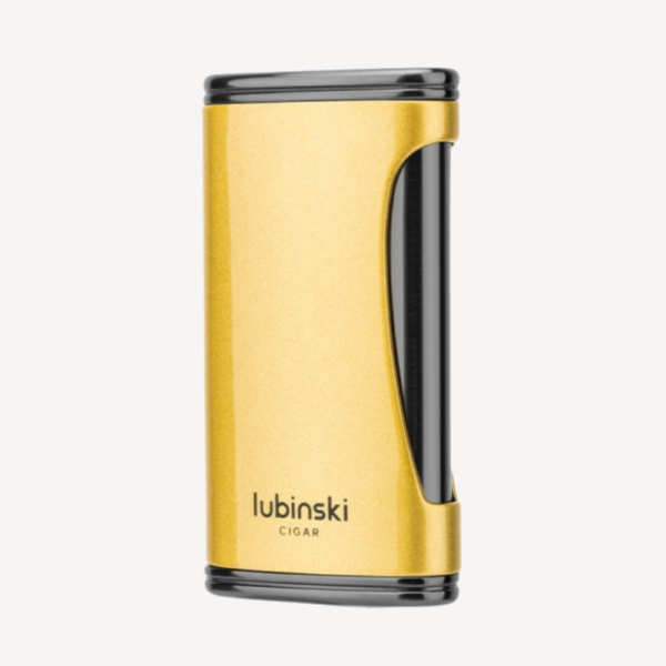 Luxury Cigar Lighter Fan Flame Metal Portable Butane Gas Torch Lightes With Gift Box Gold - Image 2