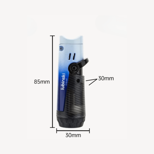 Portable Cigar Lighter with Holder Double Direct Blue Flame Windproof Portable Cigar Lighter - Image 4