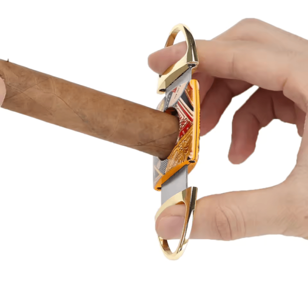 Luxury Portable Cigar Guillotine Cutter 2 Torch Flame Cigar Lighter Home Ceramic Ashtray Cigar Set - Image 3