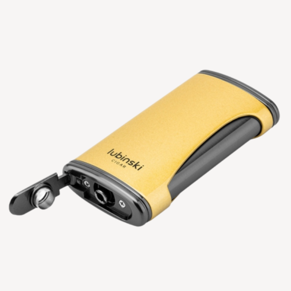 Luxury Cigar Lighter Fan Flame Metal Portable Butane Gas Torch Lightes With Gift Box Gold - Image 4