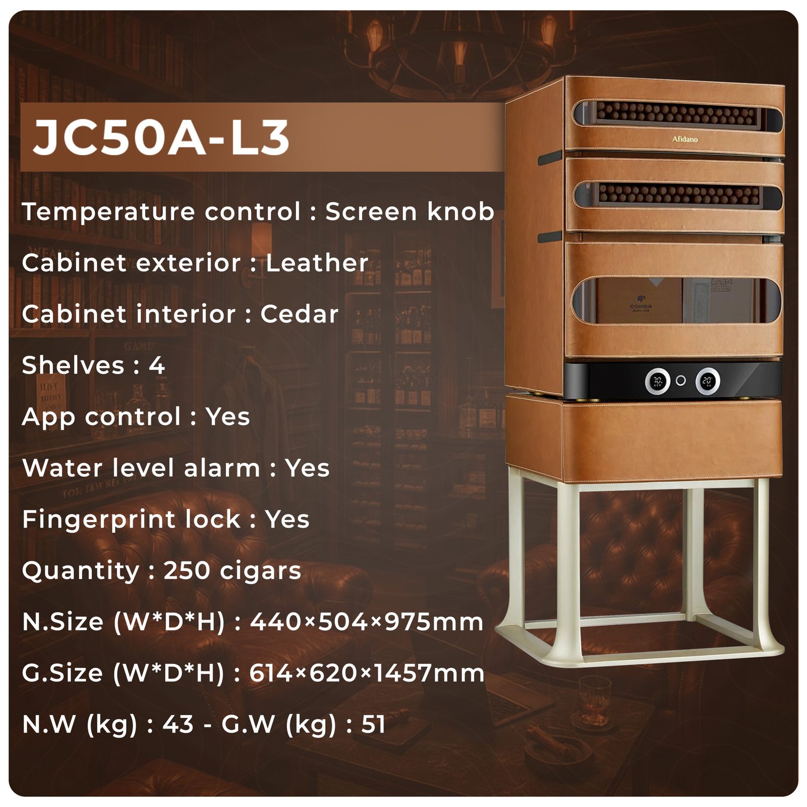 Afidano L3 Electric Cigar Humidor - Image 14
