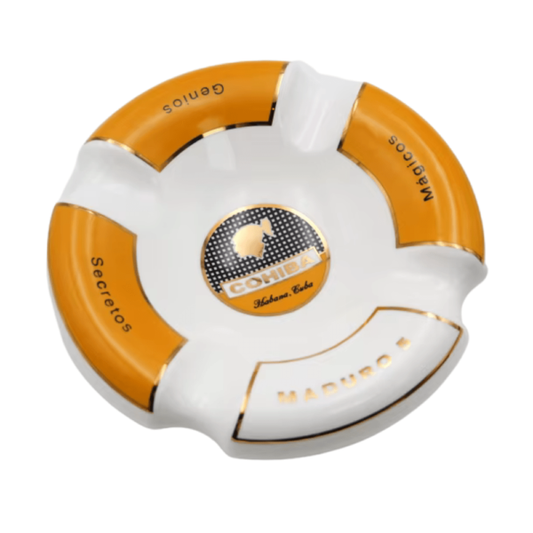 Cohiba Cigar Ashtray – Luxury Ceramic Vintage Round Ashtray for Premium Smoking Experience