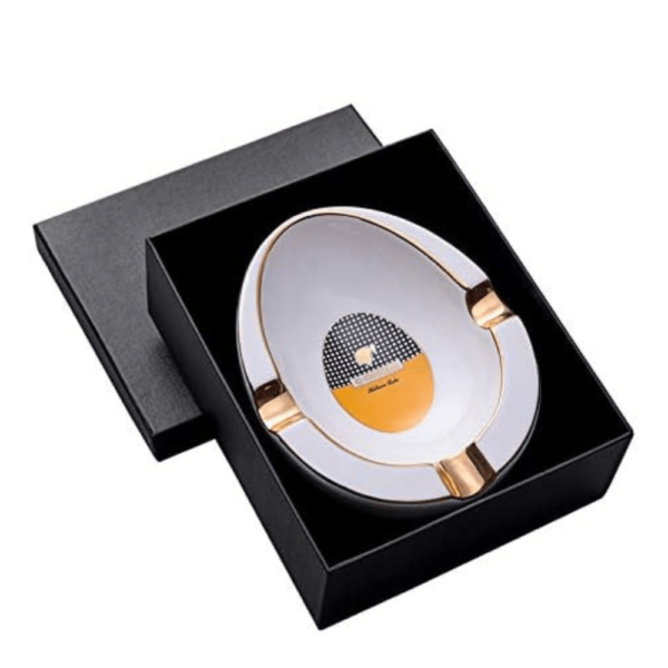Luxury Cohiba Cigar Ashtray Ceramic Ashtray Gold Plating Slot Large Ashtray White - Image 3