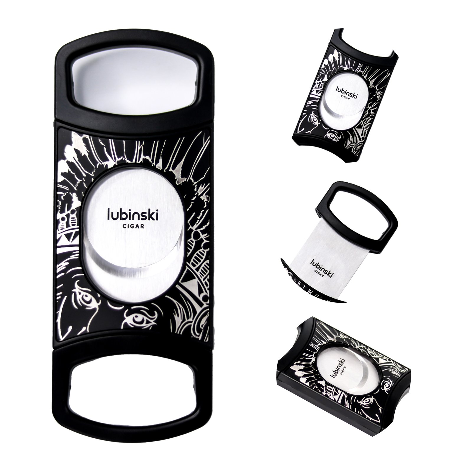 Stainless Steel Pocket Cigar Cutter V- cut cigar  Double Blades With Cigar Stand Gift Box - Image 6